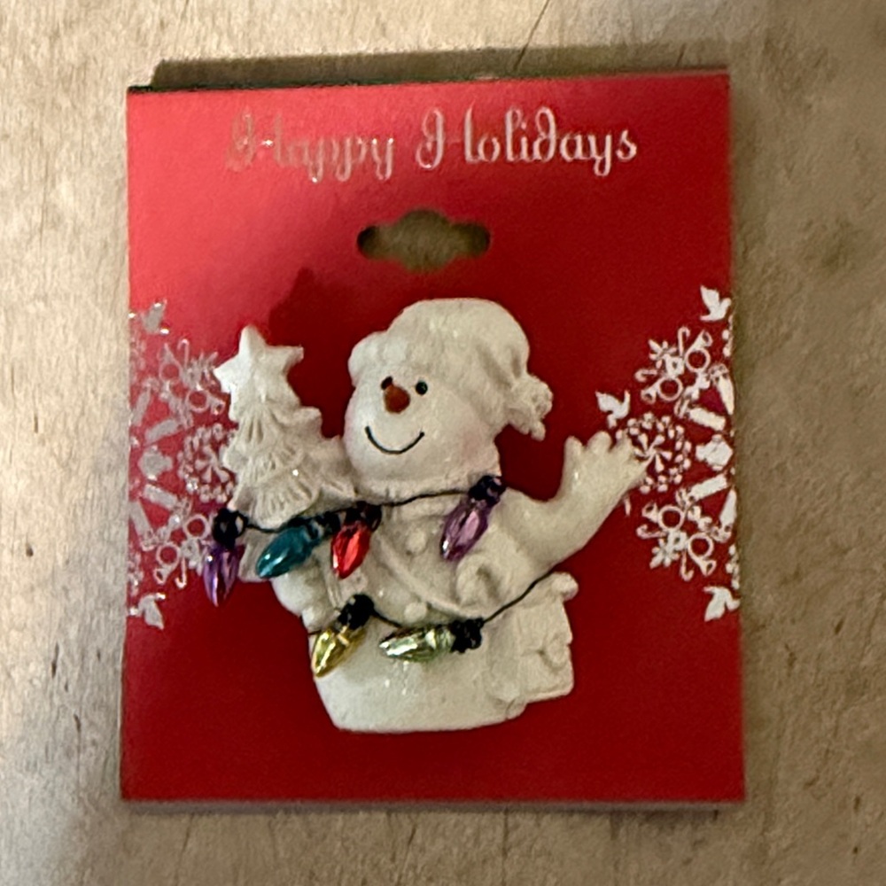 Vintage snowman brooch